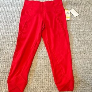Zella High Waist Red Crop Leggings